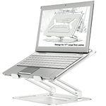 Urmust Adjustable Laptop Stand for Desk Aluminum Computer Stand for Laptop Riser Holder Notebook Stand Compatible with MacBook Air Pro Ultrabook All Laptops 11-17 inch (Silver)