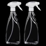 ASelected 2 Pcs Transparent Empty Fine Mist Plastic Spray Bottle 500Ml Water Spray Bottle For Gardening Cleaning Air Freshening Hair Sprayer