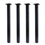 QLLY 70cm/27.5 inch Adjustable Metal Desk Legs, Square Office Table Furniture Leg, Set of 4 (70 cm, Black)