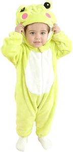DarkCom Unisex Baby Animal Onesie Toddler Hooded Romper Halloween Cosplay Frog Costumes Kids' Christmas Gifts 18-24 Months
