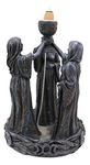 Ebros Gift Wicca Triple Goddess Young Maiden Expecting Mother and Old Crone Pagan Decorative Backflow Incense Cone Burner Figurine Sacred Moon Feminist Cycles of The Years Celtic Triune Symbol Statue