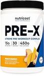 Nutricost Pre-X Xtreme Pre-Workout Complex Powder, Peach Mango, 30 Servings, Vegetarian, Non-GMO and Gluten Free
