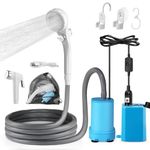 AUTOPkio Portable Camping Shower, Plug-and-Play Camp Showerhead Kit with Brushless Motor Camp Shower Pump for Outdoor Hiking, Rv Travel