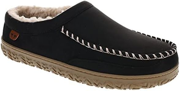 Dockers Pantofola da uomo con zoccoli robusti con fodera in sherpa, marrone chiaro e nero, taglie dalla 9 alla 44, nero, 46 EU