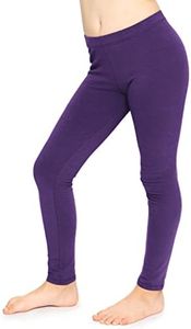 Girl's Cotton Leggings Purple X-Small