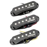 Wilkinson High Output Ceramic Single Coil Pickups Set for Strat Style Electric Guitar, Black