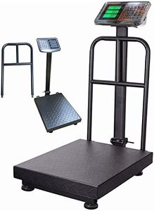 CXWAWSZ 660 LB Industrial Platform Scale with Removable guardrail Weight Computing Digital Scale Floor Platform Scale Perfect for Postal Luggage Shipping Mailing Weighing LB/KG