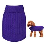 Small Dog Jumper, Warm Puppy Sweater for Small Dogs Winter Knitted Dog Pullover Soft Turtleneck Dog Clothes Vest for Pet Autumn, Winter Outfit for Chihuahua, Yorkshire, Welsh Corgi (XS, Purple)