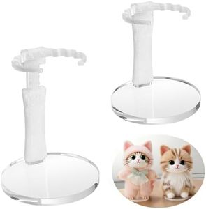 YLOZJIKO Clear Acrylic Doll Stand - Adjustable Holder for Sitting/Standing 3-7" Collectibles, Tool-Free Installation photogenic doll accessory (2Pack)