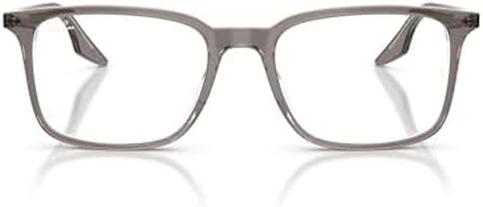 Ray-Ban RX5421F Low Bridge Fit Rectangular Prescription Eyewear Frames, Grey On Transparent/Demo Lens, 55 mm