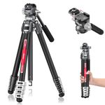 ULANZI TT09 VideoGo Carbon Fiber Travel Video Tripod - F38 Quick Release System, w/Storage Bag, Weight 3.31lbs,Folded Height 17.72''