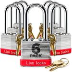 Lion Locks 6 Keyed Alike Padlocks w