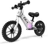 elecorange CC-1 Kid Electric Balance Bike, Electric Dirt Bike for Kids Ages 3-5, 12'' Off-Road Wheel, Long Range Rechargable Battery, 7.5/11 Mph Top Speed, 3 Ride Modes, Adjustable Seat & LED Display