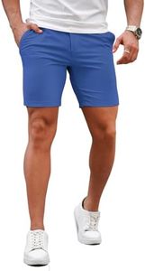 GINGTTO Mens Slim Fit Shorts Skinny Chino Short Tapered Leg Stretch(Indigo Blue,30)