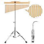 Bar Chimes Single-Row Wind Chimes with Adjustiable Height Tripod Stand Percussion Instrument Bell (Gold 36 Tone)