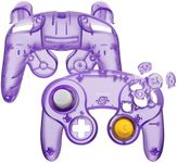 eXtremeRate Clear Atomic Purple Faceplate Backplate for Nintendo GameCube Controller, Custom DIY Replacement Housing Shell Cover with Buttons for Nintendo GameCube Controller - Controller NOT Included