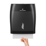 Touchless Paper Towel Dispenser by Oasis Creations - Wall Mount - Hold 500 Multifold Paper Towels - Black Smoke