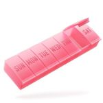 Barhon Pill Organizer Large, Weekly Pill Organizer Pill Box, Medicine Pill Organizer Travel, 7 Day Pill Case for Big Vitamin Supplements Fish Oil, Red