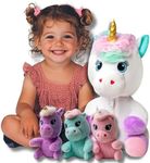 Large Unicorn Plush Stuffed Animal for Kids 2-4, 3-5 with 3 Cute Baby Unicorns Inside - Soft Plush Unicorn Family Set for Kids Ages 3-8 - Adorable Unicorn Cuddle Toys, Ideal for Christmas, Birthday