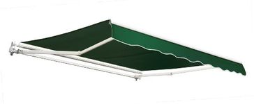 Primrose 3.0m Manual Awning - Plain Green Mayfair DIY Patio Awning Gazebo Canopy (9ft 8") Complete with Fittings and Winder Handle