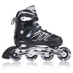 Zuwaos Inline Skates for Kids and Girls, Roller Skates with Featuring All Illuminating Wheels, for Girls and Boys, Men and Ladies Black Size