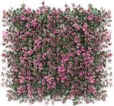 ECOOPTS 20" x 20" Artificial Ivy Fence Greenery Panel Laurel Boxwood Privacy Fence Ivy Screen Decoration for Home Backyard Patio Indoor Outdoor (Carnea Pink, 6 Pieces)