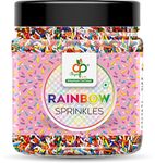 Organic Purify Rainbow Sprinkles for Cake Decoration (Confeito Rainbow Vermicelli Sprinkles) [Jar Pack] 400gm