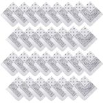 30 Pcs Bandanas Bulk Paisley Bandanas Unisex Head Wrap Scarf Cowboy Bandanas Headband Handkerchief for Women Men (White)