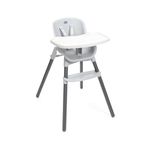 Chicco Zest 3-in-1 Folding Multi-Stage Highchair, Toddler Low Chair and Youth Stool, Suitable from 6 Months up to Max 40kg (Approx. 8 Years Old), Includes Tray and Harness, Moon Grey