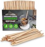 1000 Count Wooden Coffee Stir Sticks, Bulk Wood Stirrers for Coffee and Tea, Disposable Drink Stirrers for Hot Drinks, Wooden Coffee Stirrers for Home, No Plastic Stir Sticks