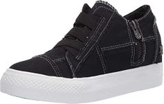 Blowfish Malibu Women's Mamba Canvas Sneaker, Black Color Washed Canvas, 7