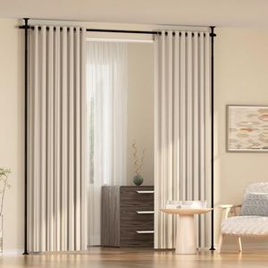 Kokorona Room Divider Curtain Rod, Vertical Tension Rod, No Drilling Floor to Ceiling Freestanding Curtain Rod Damage Free, 71-188cm(W) 1.2-3m(H) Expandable Curtain Divider Stand for Room Separation