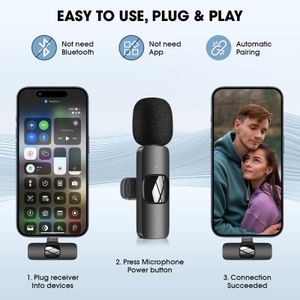HMKCH Wireless Lavalier Microphone – Clip-On, Noise Cancelling