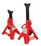 KEEAN Double Saftey Steel CAR Double Locking Jack Stand with Heavy Duty SELF Locking Ratchet Handle with Saftey PIN (6 TON)