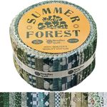 Needles Quilt Studio - (Summer Forest) 40 Strip Jelly Roll Fabric 2.5" x 44" | Cotton Strips Bundles - Jelly Rolls for Quilting Assortment Fabrics Quilters & Sewing - Precuts Cloth Quilts Strips