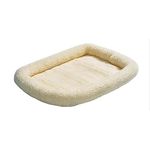 MidWest Homes for Pets 106.69 cm (42-Inch) Long White Fleece Dog Bed; Comfortable Bolster Dog Bed, Fits a 106.68 cm (42-Inch) Long Dog Crate, Easy Maintenance Machine Wash & Dr, White, Model 40242