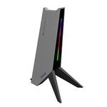 ZEBRONICS Zeb-Demon Tabletop Over Ear Gaming Wired Headphone Stand with RGB Led, Dual USB Ports, 3.5Mm Jack, Abs Material, 1.5 Meter USB Cable, Anti-Skid Bottom Grip and with Microphone