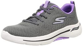 Skechers Women's Performance GO Walk Arch FIT-Unify Sneaker, Gray/Lavender, 8 Wide, Gray/Lavender, 8 Wide