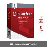 McAfee Antivirus 2024 | 1 Device, 3 Year | Antivirus Internet Security Software| Email Delivery