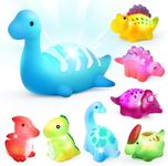 ZWYOIUG Light Up Bath Toys, 8 Packs Light-Up Floating Dinosaur Bath Toys Set, Cute Flashing Color Changing Bath Toys, Ideal Dinosaur Bath Toys Gifts for Kids Toddlers Boys Girls 3 4 5 6 7 8 Years Old