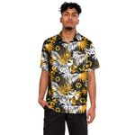 FOCO Officially Licenced Wolverhampton Wanderers FC Floral Button Up Smart Short Sleeved Dinner Dress Shirt Large