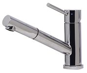 Alfi AB2025-PSS Solid Stainless Steel Single Hole Pull-Out Kitchen Faucet, Polished Finish