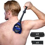 BakBlade 3.0 Stealth Back Shaver All-in-1 Grooming Kit - 23 Inch Handle - Includes Lotion Applicator and 3 Additional Blade Refills - Painless Shave for Men