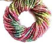 Zoya Gems & Jewellery 1 Strand Multi Tourmaline Faceted Rondelle Beads, Multi Tourmaline Gemstone Rondelle Beads, Beads Size 3-4mm, 13 Inches Long Strand For DIY Making Jewellery