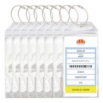 SWATOM Cruise Luggage Tags PVC Holders Carnival, NCL & Princess 2023 & 2024 Waterproof-Clear Luggage Tag-Zip Seal-Etag Bag with Steel Loops 8 PCS (Wide ‎7.3x3.5'')