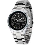 Watches for Men,Mens Watches Chronograph Stainless Steel Waterproof Date Analog Quartz Watch,Waterproof & Fashionable Business Style Steel Band Quartz Wristwatch Watch(Black Disk)