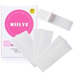 MIILYE Double Sided Tape for Clothing Fabric Fashion to Body Skin, Transparent Clear Bra Tape for Dress, 60 Count (1" x 3" Strips)