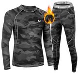 YESURPRISE Men's Thermal Underwear Sets Top & Long Johns Fleece Sweat Quick Drying (Camouflage, Large)