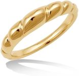 RENAEI 14K Gold Plated Chunky Croissant Ring for Women | Size 5