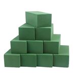 NKB Traders Wet Floral Foam Blocks Large Floral Bricks Flower Mud Foam Kit for Florist Floral Arrangement Green Styrofoam Dry or Wet - 9"L x 3.1"W x 4.3" H (Pack of 10)